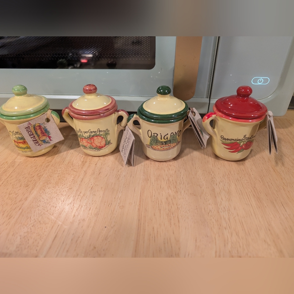 Terracotta Spice Jar Set From Italy